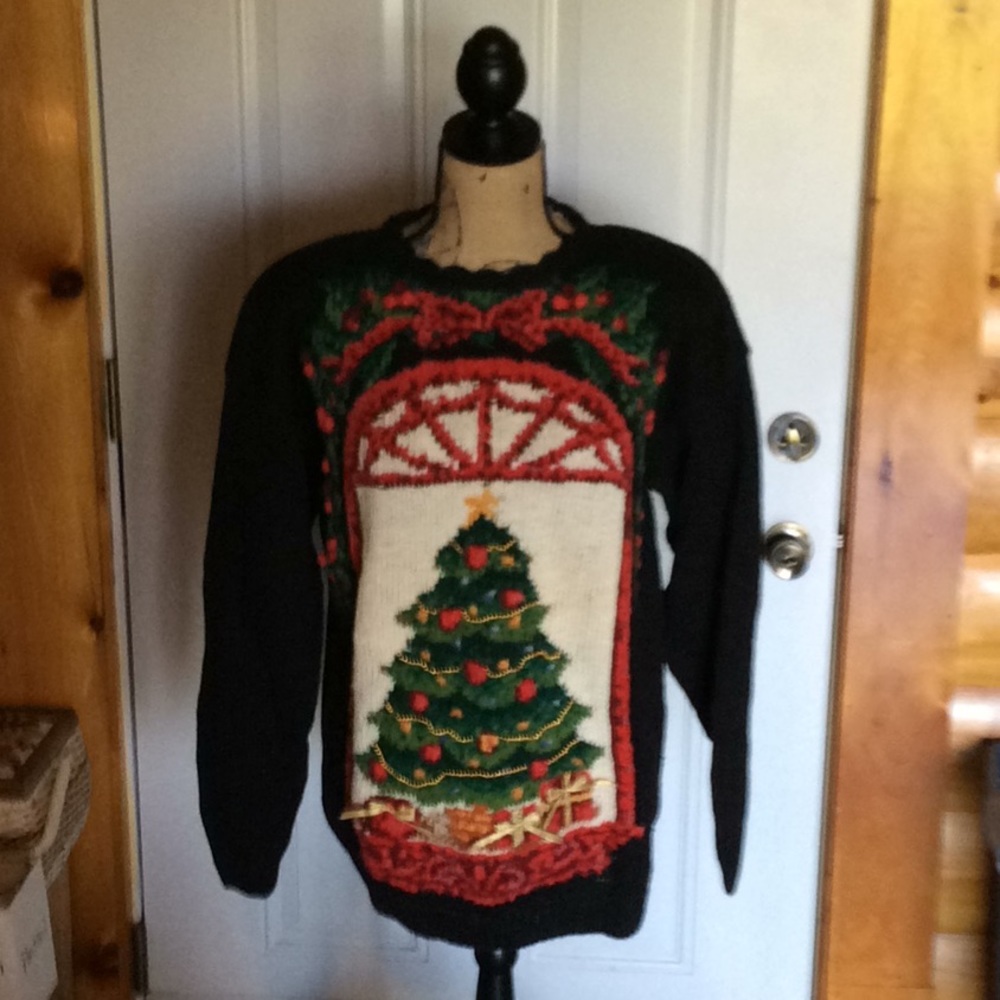 Talbot’s Knit by hand Christmas sweater.